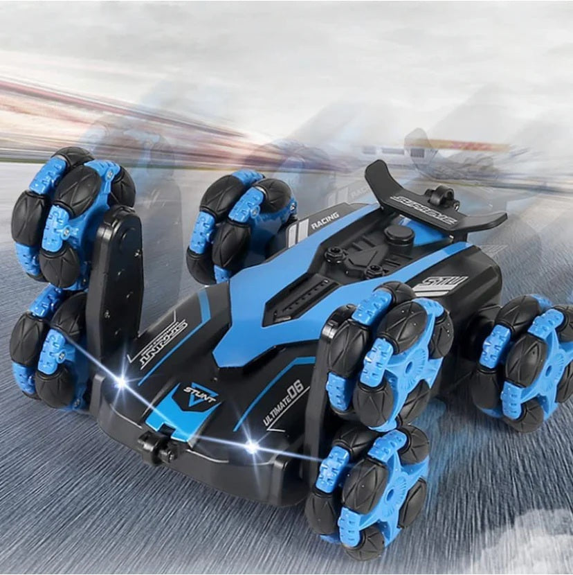 Luxury Stunt 6 Wheels 360 Rotating Remote Control Stunt Car Swing Arm Off Road 2.4Ghz Red