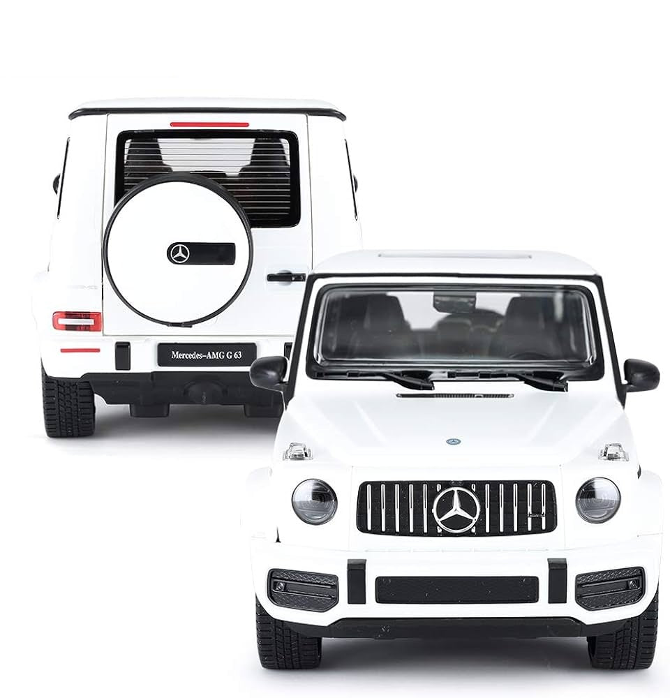 Diecast G-Wagon Eject Smock Fog AMG Toy Car, Pull Back Alloy Simulation Car (White)