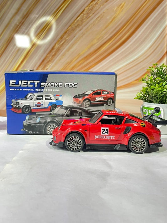 Diecast Eject Smock Fog AMG Toy Car, Pull Back Alloy Simulation Car (Red)