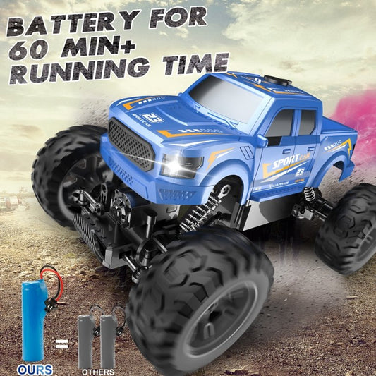RC Cars Remote Control Car 1:16 Off Road RC Pickup Monster Truck for  All Terrain Hobby Car 4WD Dual Motors LED Headlight Rock Crawler