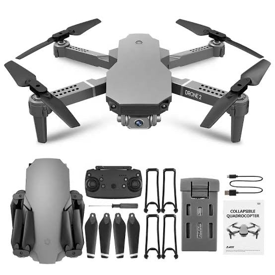 HD 4K Drone Camera Foldable E88 Pro Drone With Mini Camera Wifi Drone For Everyone HD Dual Camrra Drone (3 Items FREE Display Airbuds, Coffee Blinder, P9 Headphone)