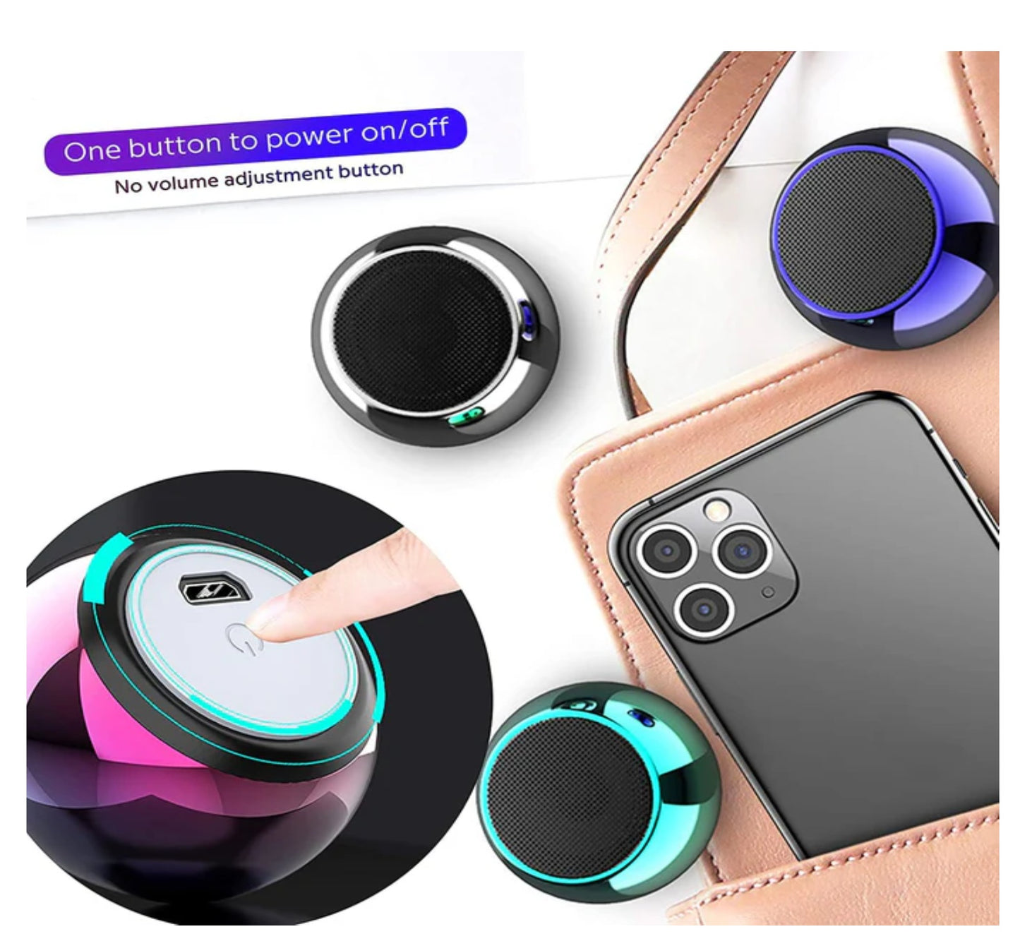 JBL Mini Boost 4 Bluetooth Speaker 4D Mini Electroplating Round Steel Speaker