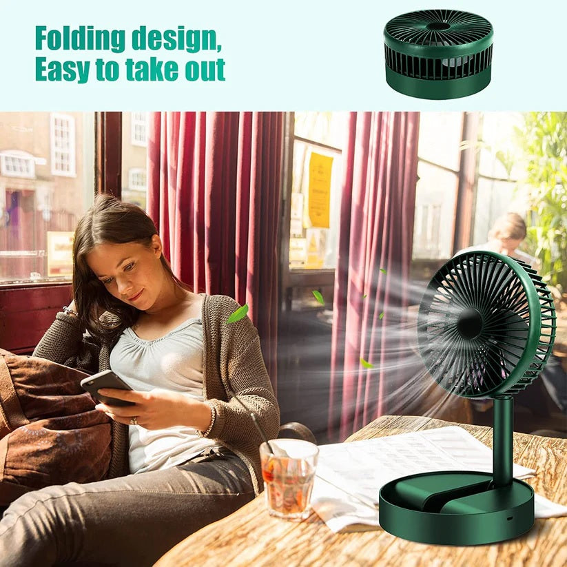 Adjustable Portable Desktop Fan - Telescopic Silent Personal Cooling for Office & Travel