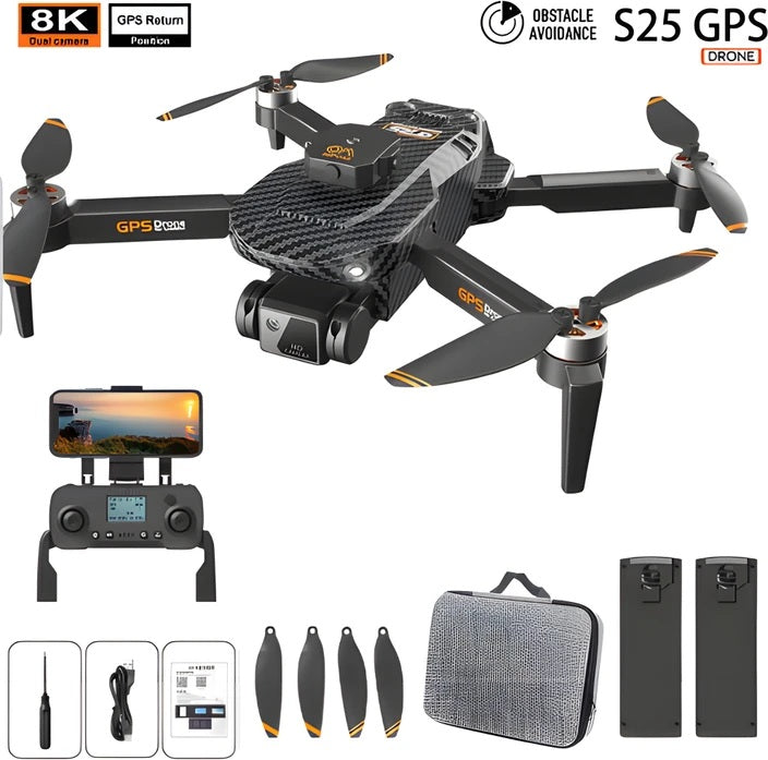 S25 GPS offers stunning aerial photography with dual 4K cameras, advanced navigation features, and easy controls.