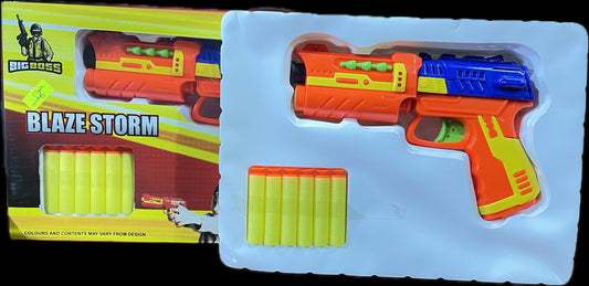 Blaze Storm Gun - High-Power Foam Dart Blaster with Rapid Fire Action Armor Sets