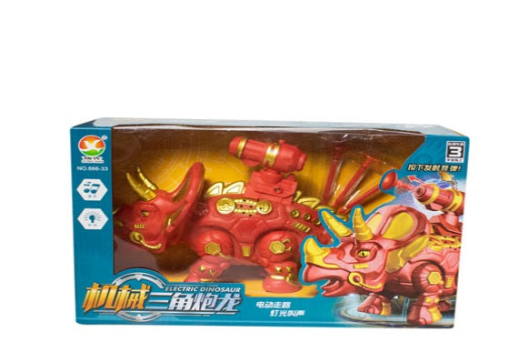 Electric Walking Dinosaur Toy with Spray and LED Light Features Interactive Triceratops for Kids Realistic Sound Effects Fun Educational Gift for Boys Girls
