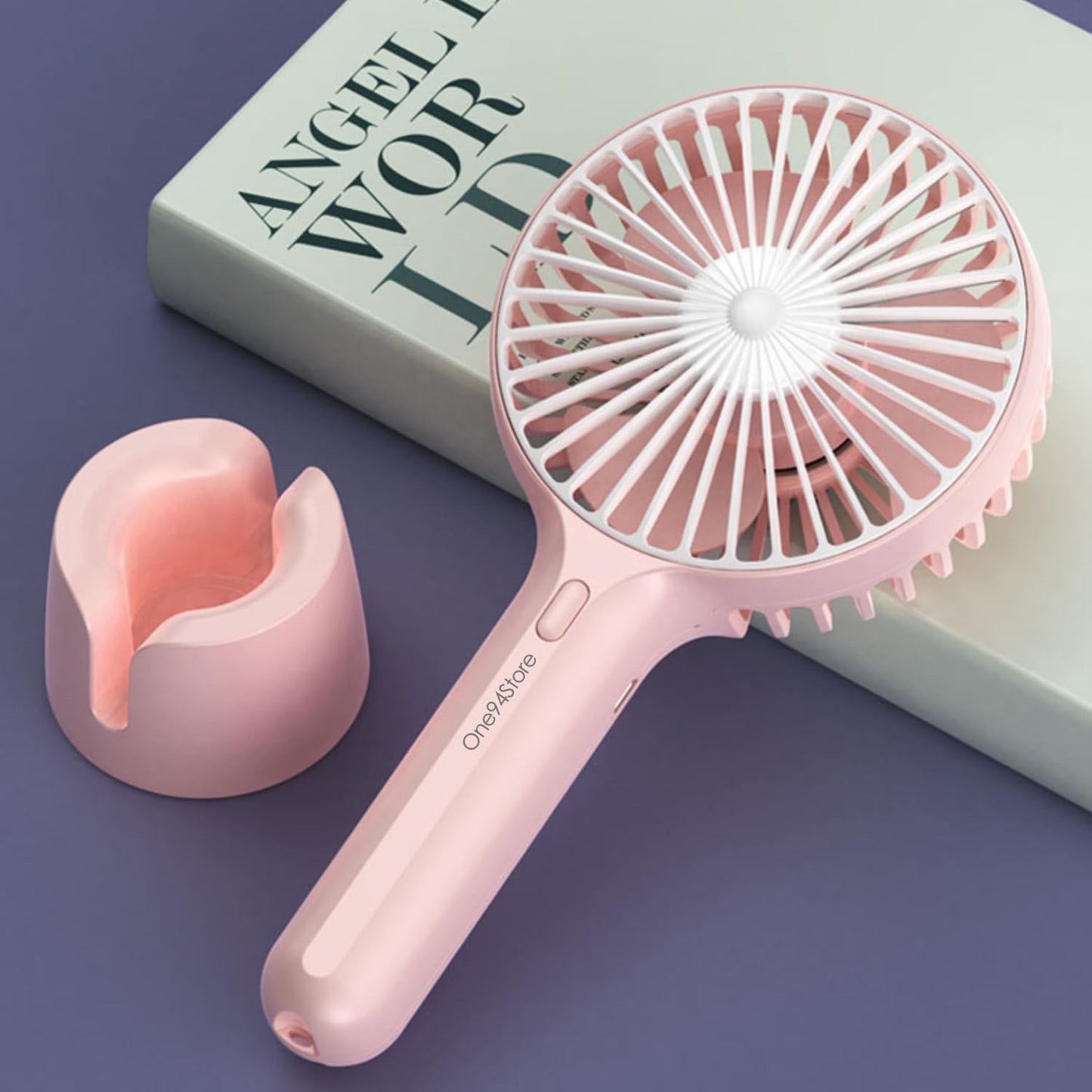 Mini Portable Hand Fan – Powerful Brushless Motor, 3-Speed Large Blades, Noise-Cancelling, 1500mAh USB Rechargeable Battery (Up to 6Hrs) – Ideal for Kitchen, Makeup, Travel