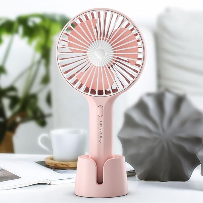 Mini Portable Hand Fan – Powerful Brushless Motor, 3-Speed Large Blades, Noise-Cancelling, 1500mAh USB Rechargeable Battery (Up to 6Hrs) – Ideal for Kitchen, Makeup, Travel