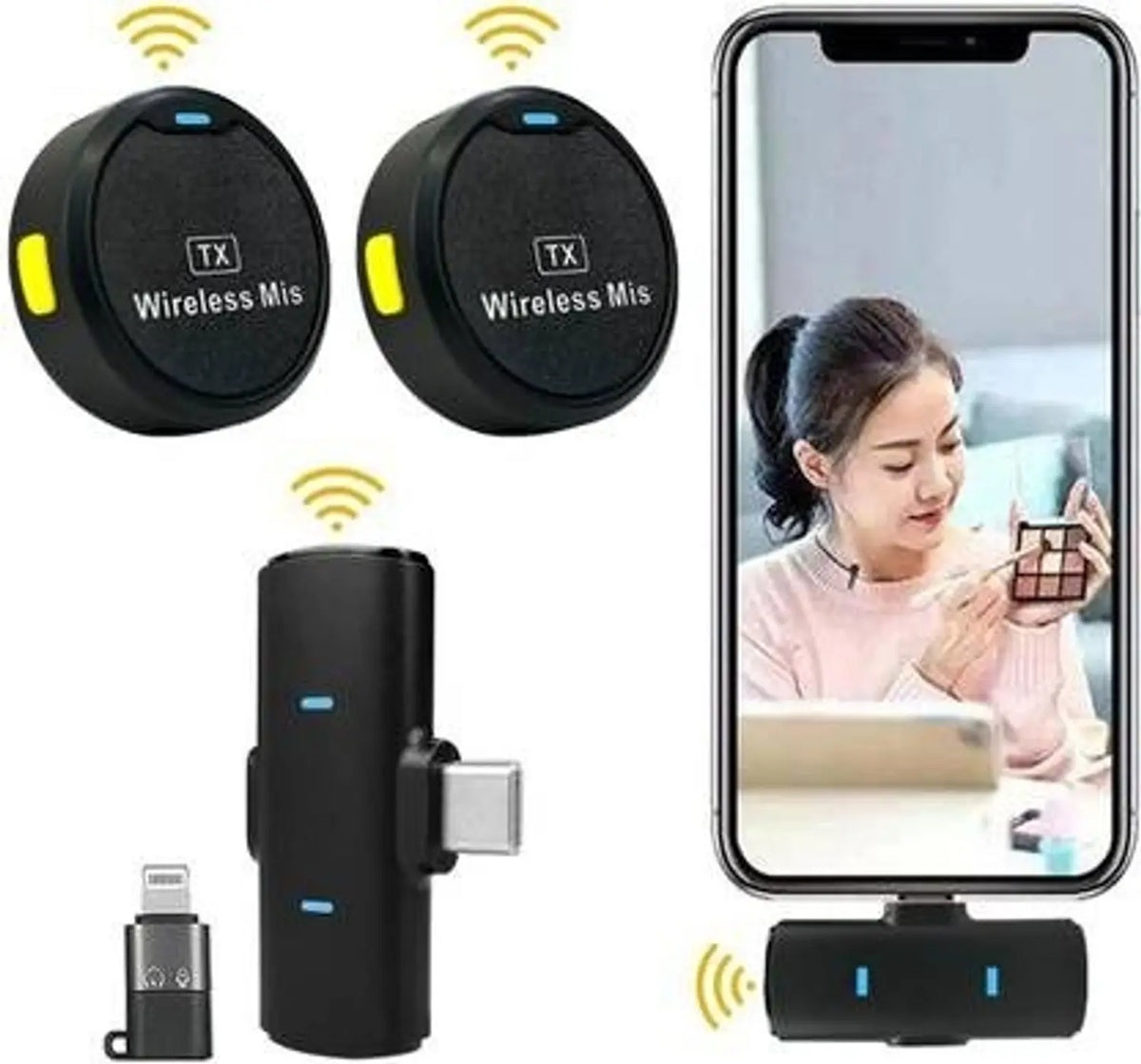 M1 TX Dual Wireless Mic for Mobile & Camera | Noise Cancellation, Plug & Play Microphone