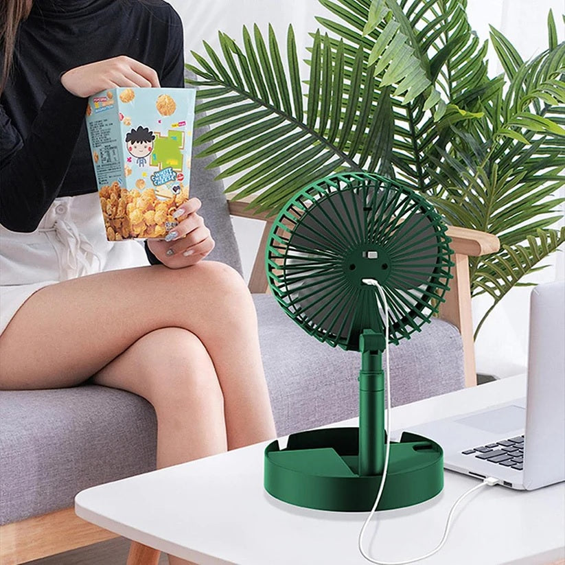 Adjustable Portable Desktop Fan - Telescopic Silent Personal Cooling for Office & Travel