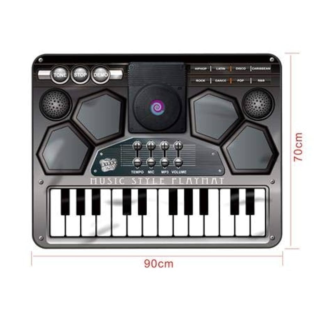 Musical Playmat with Microphone with Touch Sensitive 24-Button Keyboard Musical