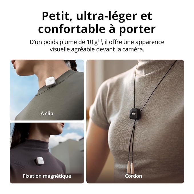 Mic Mini (1 TX + 1 RX), Ultralight, Detail-Rich Audio, Noise Cancelling, Automatic Limiting, Wireless Microphone for Camera/iPhone/Android, Vlog, Streaming, 400m Transmission