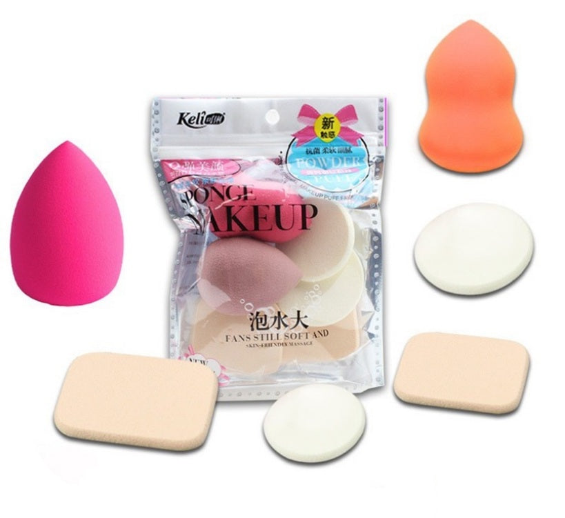 CALIST Makeup Sponge & Makeup Puff Set,6 In 1 Beauty Blender Powder Puff Sponge (Multicolor) - Pack of 1
