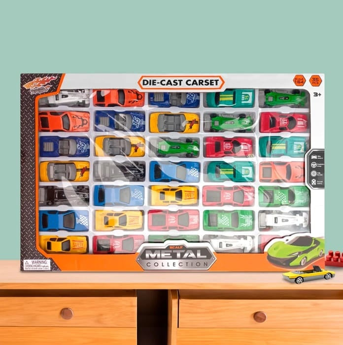 Die-cast Metal Pull Back Cars, 50 Pieces Set, Toy Vehicles