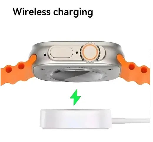 T800 ultra wireless charging watch with beautiful band orange colour
