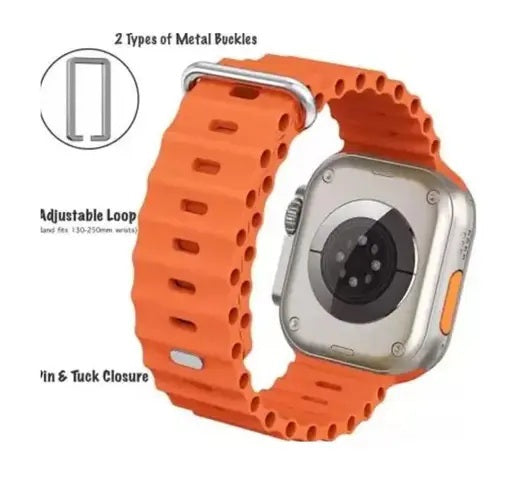 T800 ultra wireless charging watch with beautiful band orange colour