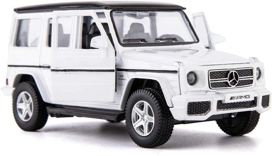Diecast G-Wagon Eject Smock Fog AMG Toy Car, Pull Back Alloy Simulation Car (White)