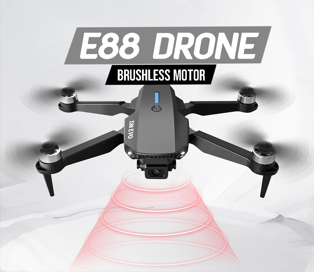 HD 4K Drone Camera Foldable E88 Pro Drone With Mini Camera Wifi Drone For Everyone HD Dual Camrra Drone (FREE AIRPODS)