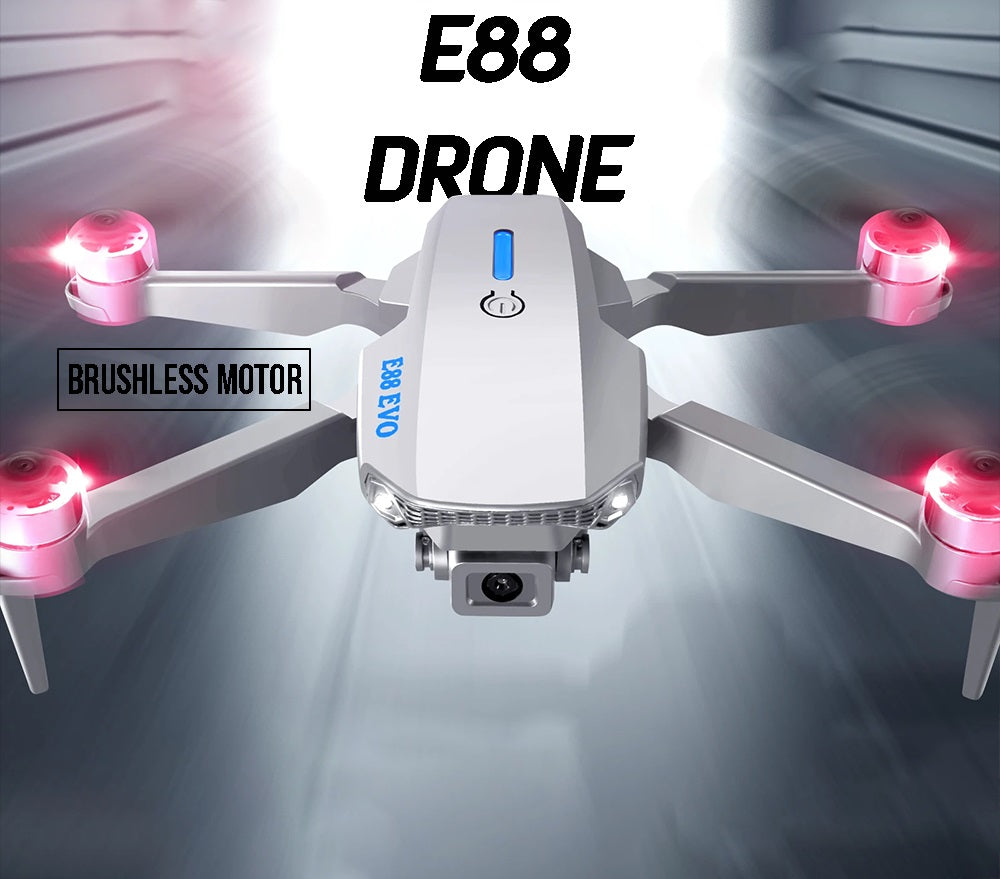 HD 4K Drone Camera Foldable E88 Pro Drone With Mini Camera Wifi Drone For Everyone HD Dual Camrra Drone (FREE AIRPODS)