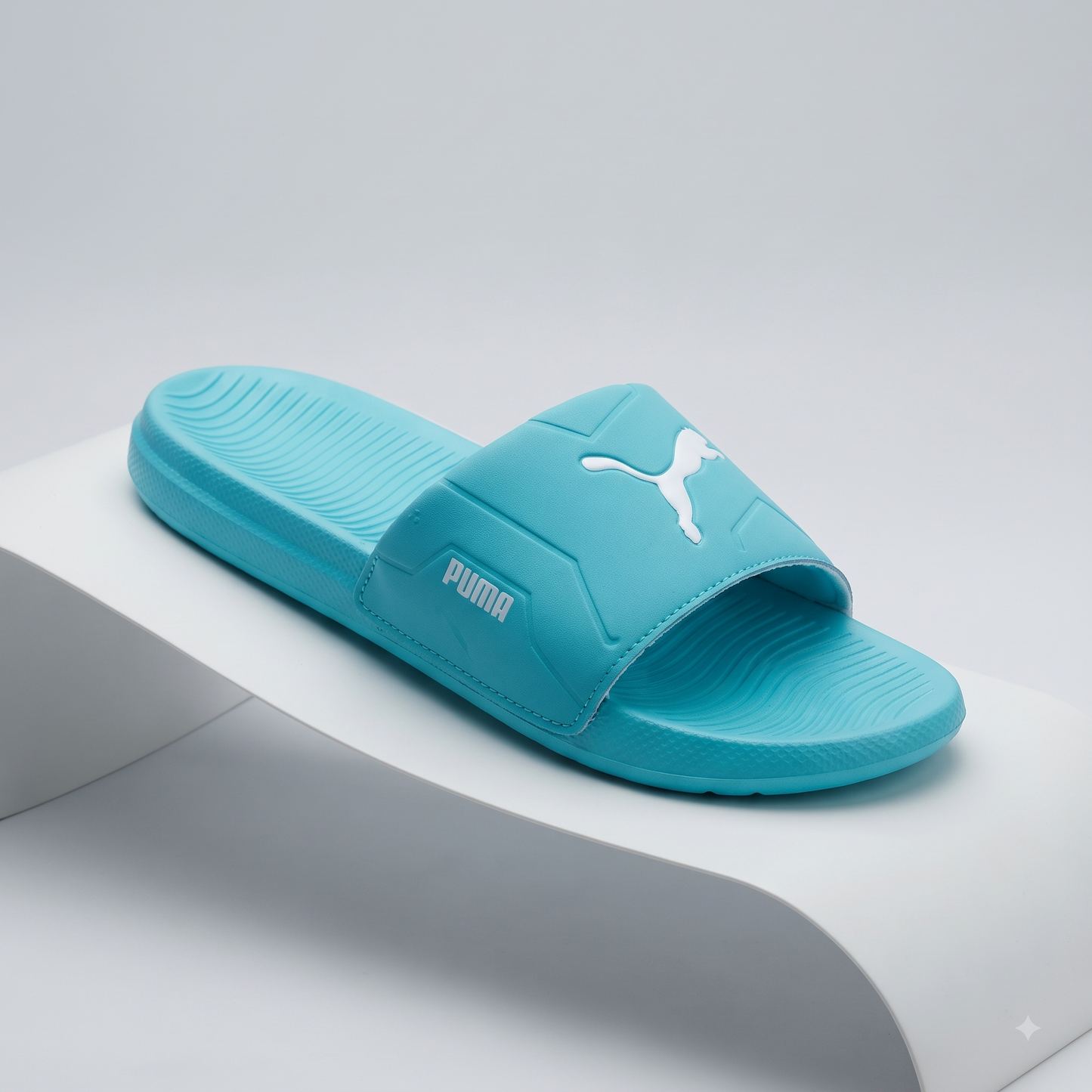 Premium Aqua Blue Comfort Slippers for Men | Cushioned Everyday Casual Slides