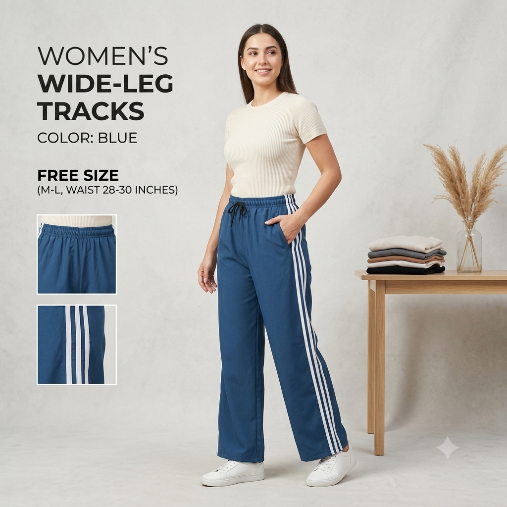 Premium Relaxed-Fit Athletic Lowers for Women – Teal Blue
