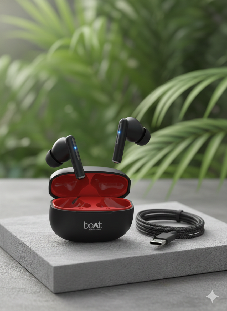 Airdopes Nirvana: Active Noise Cancellation Earbuds with 60HRS Playtime with 13mm Drivers & ENx™ Quad Mic Tech Immersive Sound & ASAP™ Fast Charging