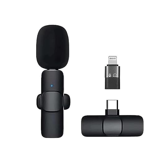 Professional Wireless Microphone System With Noise Cancelation for Apple & Android Mobiles, Camcorder, Smartphone & Tablet