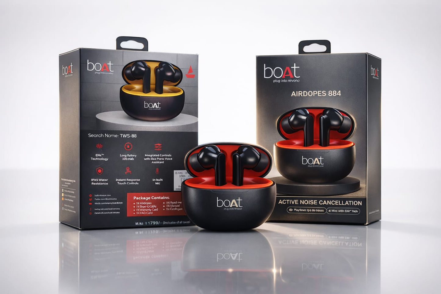 Airdopes 884 | ANC, ENx™ Technology, and Massive 80H Battery – Premium Sound, Unbeatable Price"