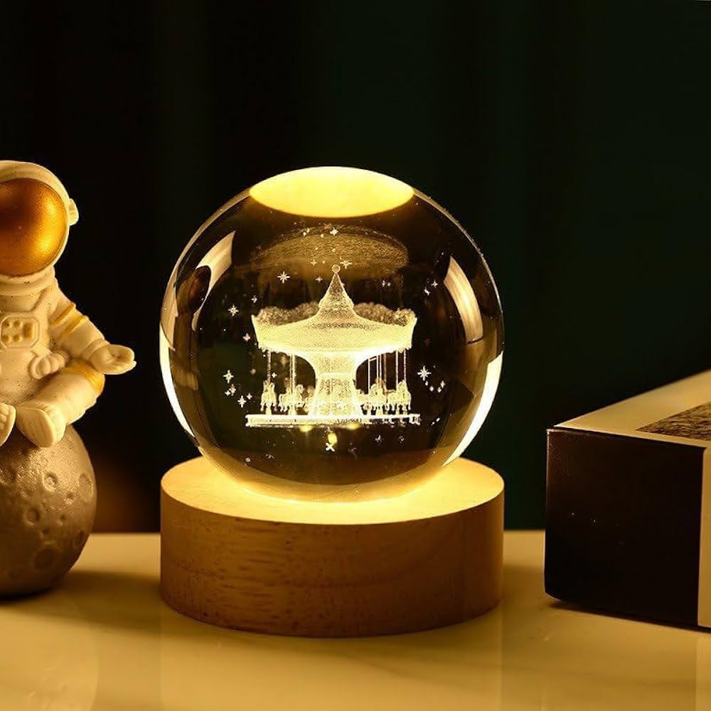 USB Charging 3D crystal Night Lamp