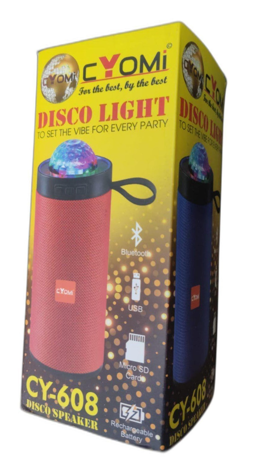 608 Mini Bluetooth Speaker With Disco Light