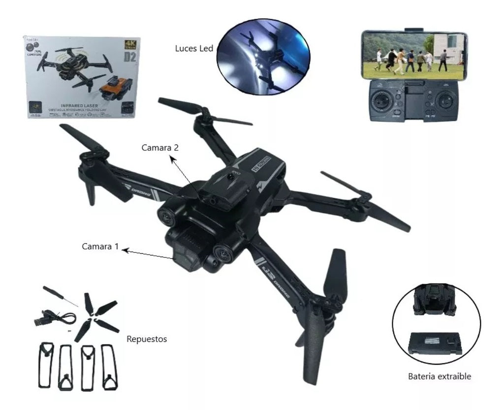 D2 Infrared Laser Obstacle Avoidance Folding Drone