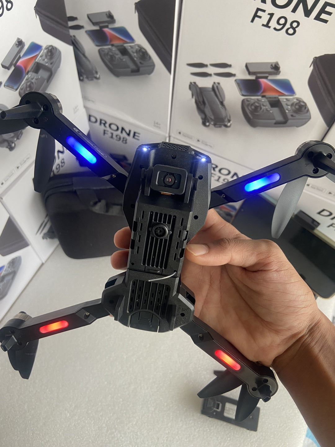 F198 HD Drone BLACK| WiFi HD 720P FPV Camera | Bag Version | Position Locking Drone | Brushless Motor