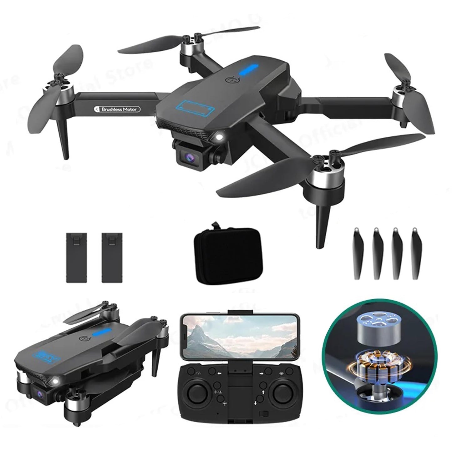 Foldable Wifi Brushless Motor E88 Pro Drone