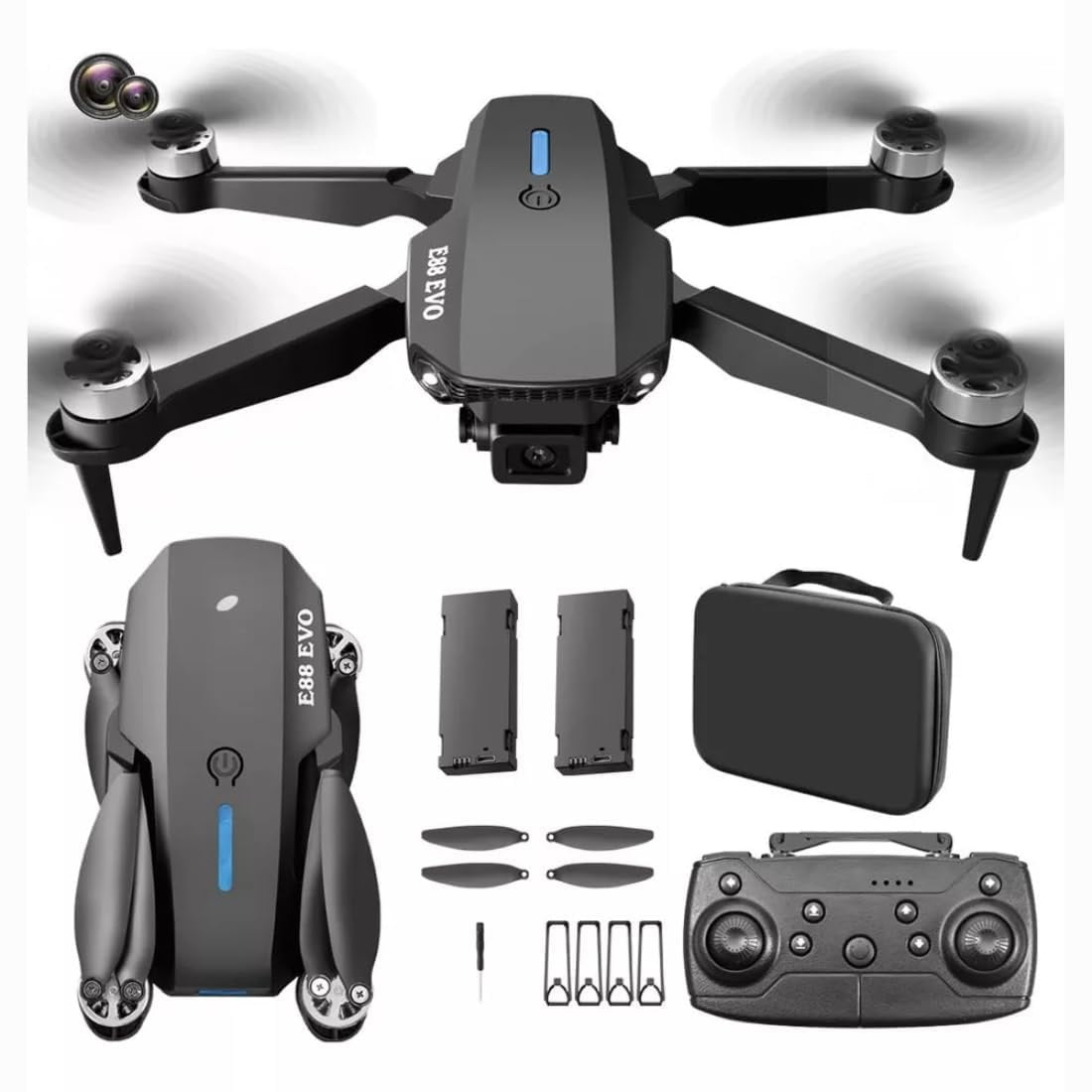 Foldable Wifi Brushless Motor E88 Pro Drone