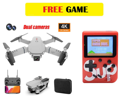 HD 4K Drone Camera Foldable E88 Pro Drone With Mini Camera Wifi Drone For Everyone HD Dual Camrra Drone (FREE VIDEO GAME)