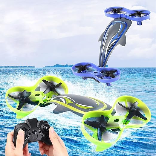 Waterproof 2-in-1 Whale 6 Axis【Can swim in Water & Fly in Air】Quadcopter Drone【Pack of 1】【Multi-Colored】