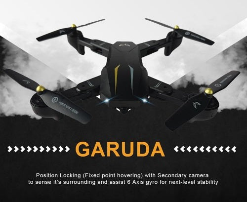 GARUDA 1080 BLACK| WiFi HD 1080P + 720 P FPV Dual Camera | BOX VERSION | Position Locking Drone