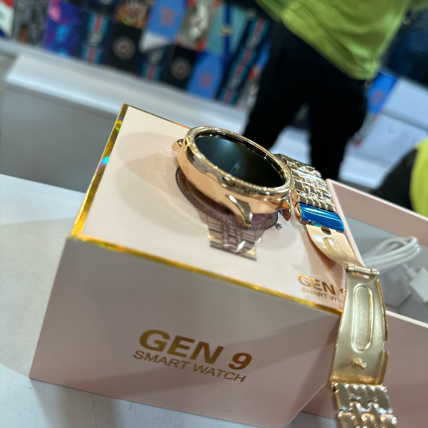 Gen 9 Diamond Strap HD Display 2 Straps Bluetooth Calling Smartwatch for Mens and Womens with 500+ Watch Faces (Rose Gold Strap)
