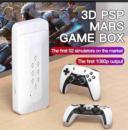 M22 Game Stick Retro Video Game Console with 2 Wireless Controller 64 GB with Yes (White,Black)