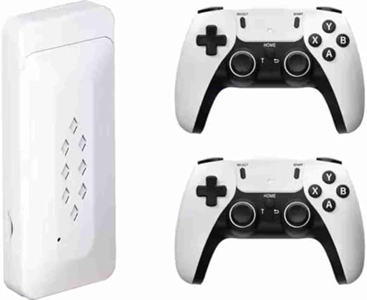 M22 Game Stick Retro Video Game Console with 2 Wireless Controller 64 GB with Yes (White,Black)