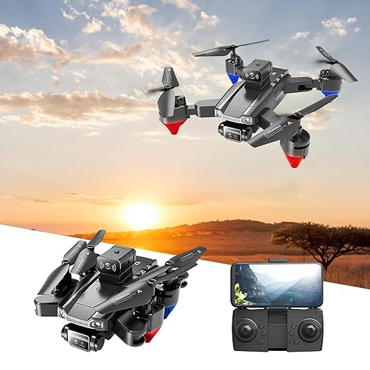 Foldable Drone with Electrionic Regulation Dual WiFi Camera for Adults and Kids Optic-flow Function Gesture Control RC Quadcopter Gravity Sensor Toys Gifts for Boys Girls