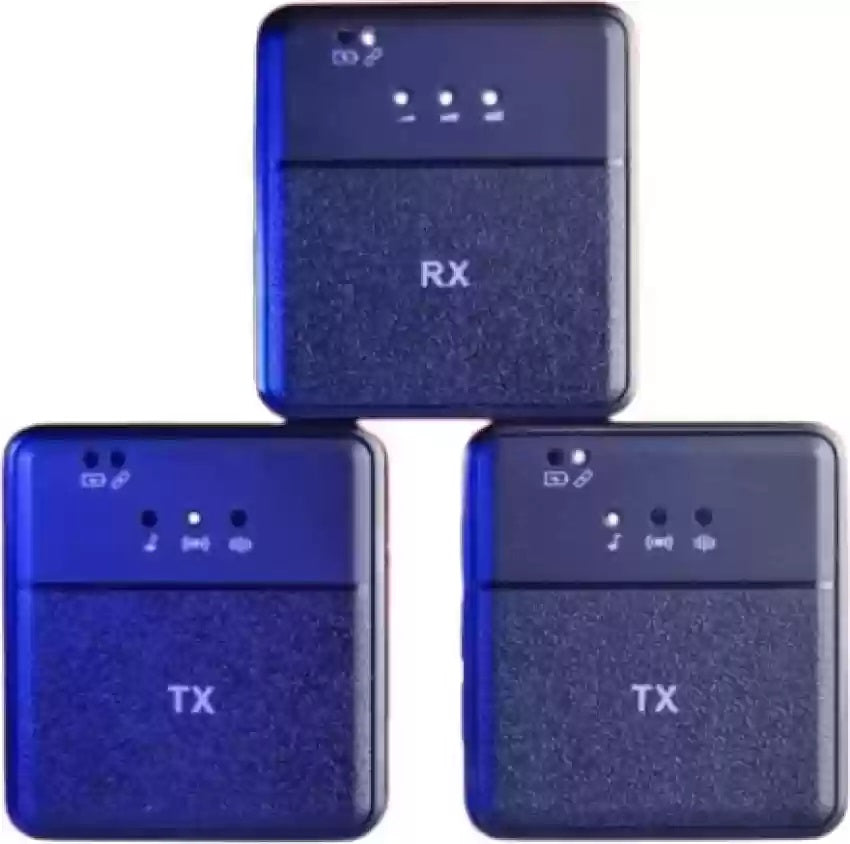 SX9 Double Wireless Microphone 1 Controller 2 Microphone Collar Mic Intelligent Noise Cancellation