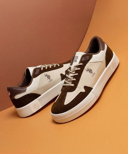 Men's Retro Court Sneakers – Premium Suede & Leather Low-Top Casual Shoes with Earth-Tone Color Block