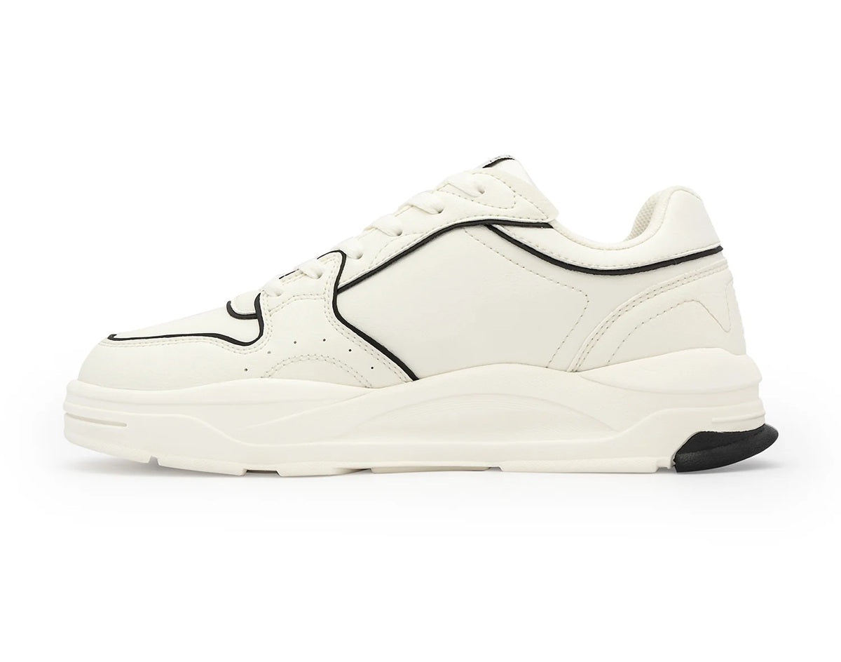 Men's Off-White & Green Solid Chunky Sneakers | Premium Athleisure & Walking Shoes