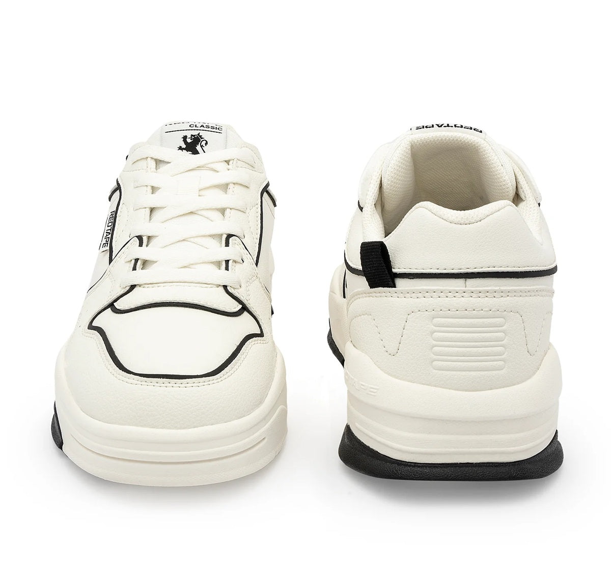Men's Off-White & Green Solid Chunky Sneakers | Premium Athleisure & Walking Shoes