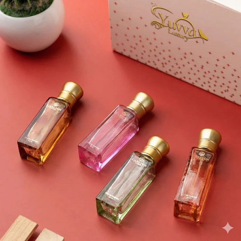 Yuvva Luxury Long Lasting Unisex Perfume Gift Set | 4x20ml Perfume for Man & Woman | Woody, Aquatic, Sweet, Premium Fragrance Scent | AQUA LOVE, YUVA SHANAYA, ROYAL KING, KING OF LONDON 12 HOURS LONG LASTING