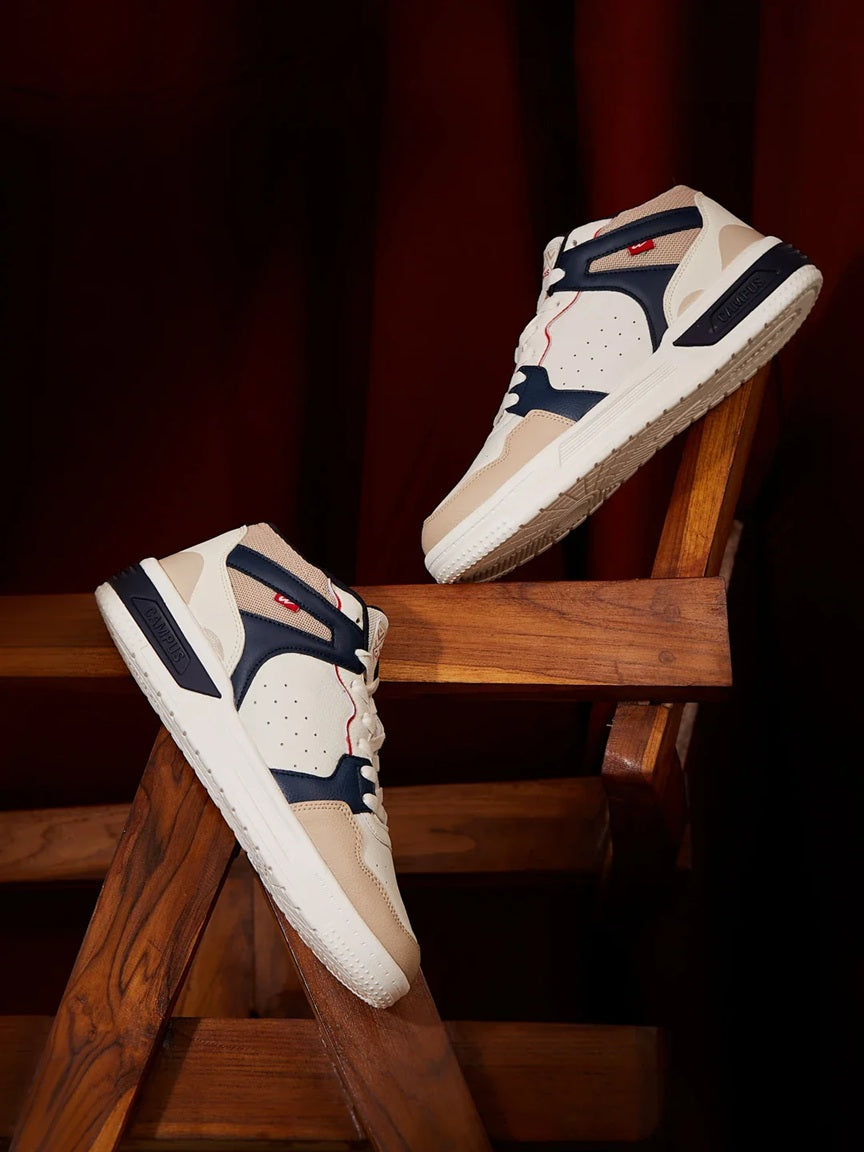 Casual Sneakers for Men | Off-White/Beige/Navy | Premium Streetwear & Athleisure Shoes
