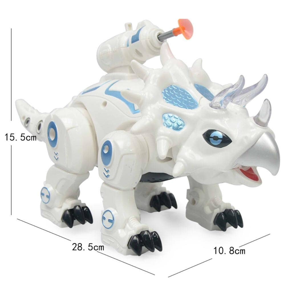 Electric Walking Dinosaur Toy with Spray and LED Light Features Interactive Triceratops for Kids Realistic Sound Effects Fun Educational Gift for Boys Girls