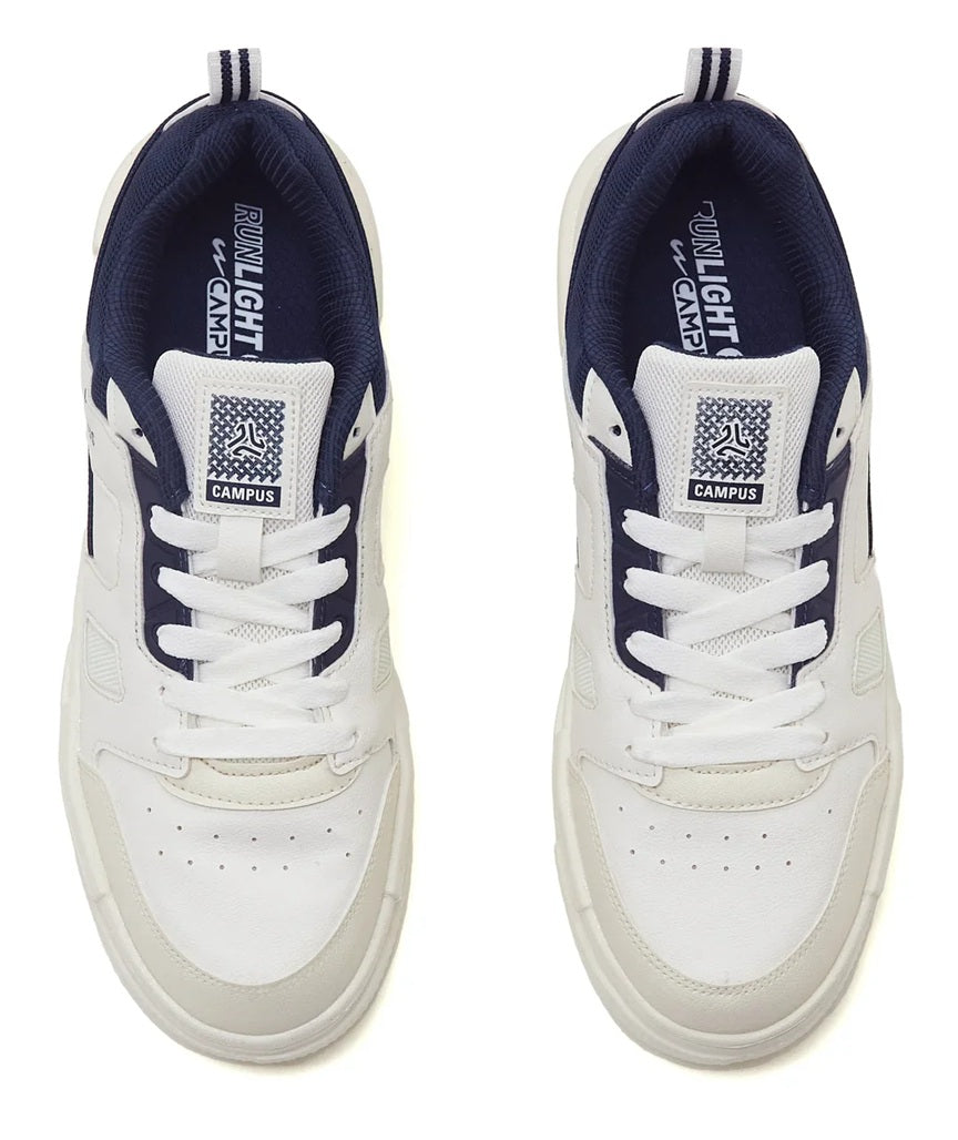 Retro-Court Off-White Sneakers for Men | Cushioned Casual Shoes with Textured Sole