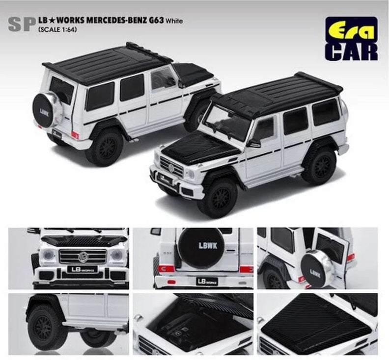 Diecast G-Wagon Eject Smock Fog AMG Toy Car, Pull Back Alloy Simulation Car (White)